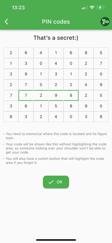 7ID: Ligtas na panatilihin ang iyong mga PIN code sa isang app